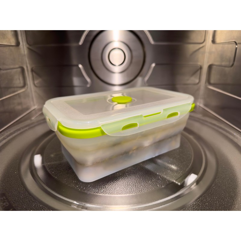 Aura Global Rectangular Collapsible Silicone Food Storage Containers with Snap-Down
