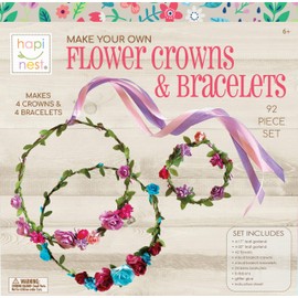 Hapinest Make Your Own Flower Crown Kit & Bracelet Craft Kit for Girls Ages 6 Years and Up