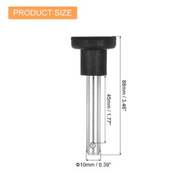 sourcing map 10x45mm Quick Release Pins with Round Knob, Chrome-Plated Carbon Steel Marine Hardware for Marine Mountain Seat, Ship Outfitting, Shipbuilding, Silver