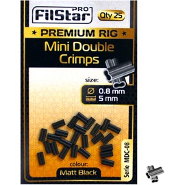PRO Filstar Fishing Double Sleeves 25 x 5 mm, Diameter 0.8 mm - Double Crimps - Crimp Sleeves Set for Steel Leader - Double Clamp Sleeves for Fishing Leader & Fishing Line - Fishing Accessories Set -