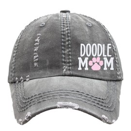 Women's Doodle Dog Mom Hat, Baseball or High Ponytail Cap, Goldendoodle Puppy Embroidered Owner Gift for Her Wife Girlfriend, Cute Corner Design Clothing