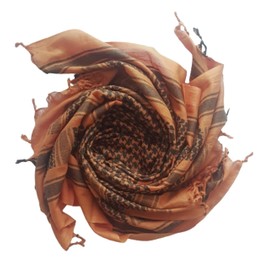 MILSPEC SURPLUS 100% Cotton Rustic Orange and Black Shemagh Scarf Arab Keffiyeh Military Desert Head Neck Wrap R.R.P. £11.99