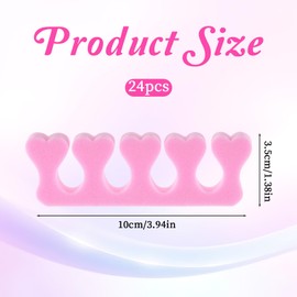 24PCS Sponge Toe Separators Pedicure Set, Soft Foam Toe Separators, Toes Divider Spacer, Flexible Toes Spacers for Pedicures, Finger Dividers for Women Nail Art Pedicure Manicure