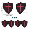 HOBBIESAY 6Pcs Knights Templar Cross Patches Christian Patches Embroidered Patch