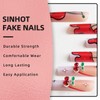 SINHOT Square Press on Nails - Long Fake Nails, Glossy
