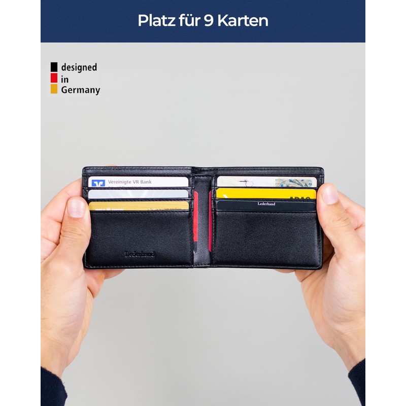 Lederhand Anao Wallet, black, Classic