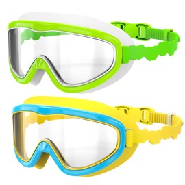 EasYoung Swimming Goggles for Kids, Pack of 2 Swimming Goggles for Children, Teenagers, Boys, Girls, 4-16, UV Protection, Anti-Fog, Waterproof