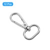 uxcell 12 Pcs Swivel Clasp Hooks, 0.79 Inch D Ring