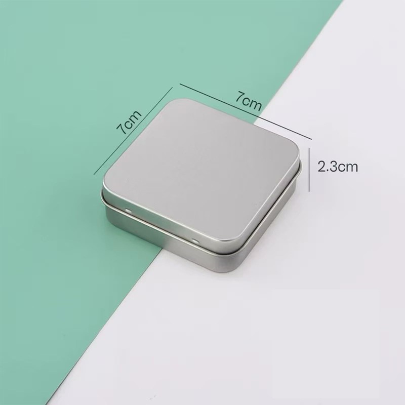 6PCS Square Metal Empty Tins,Metal Empty Hinged Tins Containers For