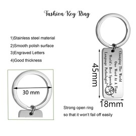 Speech Language Pathologist Keychain Changing The World One Word at A Time Key Ring SLP Gift (Changing The World Keychain)