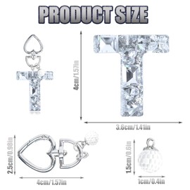 YSUY Sparkly Initial Letter Charm Keychain, Women's Bling Cup Accessories, Mini Backpack Bag Charm, Cute Heart Keychain Accessories for Girls, Women's Keychains for Car Keys, Good Gift Keychains (T)