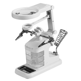 iplusmile Led Soldering Magnifier Magnifying Glass Desktop Tool Third Hand Soldering Aid Magnifying Station Hobbyist Electrician Jeweler