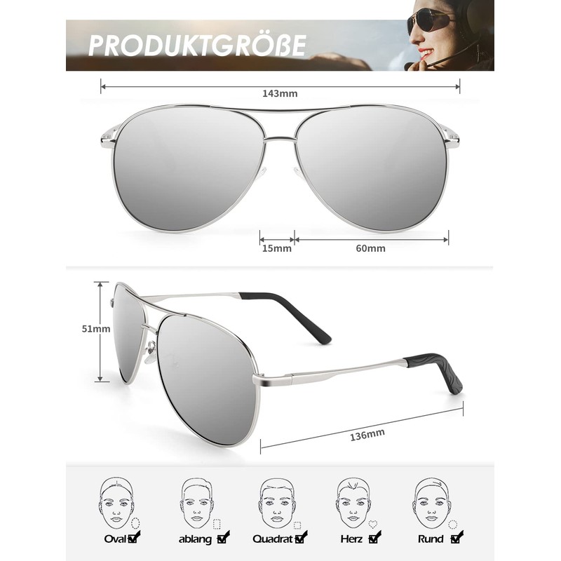 ANYLUV Sunglasses Men's Polarised Updated Sunglasses Women with UV400 Protection