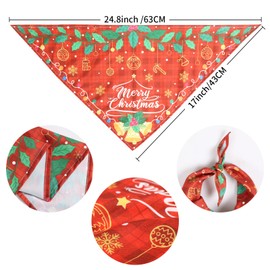 COMSUN 9 Pack Dog Bandanas, Polyester Dog Bandana Bulk for Boy Girl, Pet Scarf Washable, Holiday Pattern