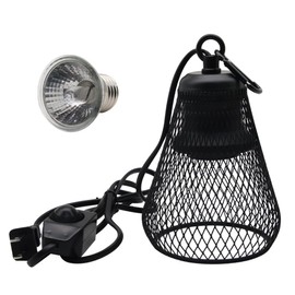 Lucky Farm Heating Lampshade Reptile Anti-Scald Heater Guard with 25W UVA+UVB Heating Lamps for Terrarium Chameleon Lizards Snakes