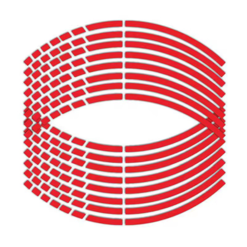 32-Piece Reflective PVC Motorcycle Wheel Rim Stripe Decal Set for