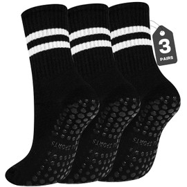 Pilates Socks Yoga Socks with Grips for Women,H HOME-MART Reformer Pilates Sock Non-Slip Grip Sock for Gym,Dance,Training, Barre,Fitness,Breathable, Workout,Wooden Floor