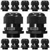 Wocloer 12 Pcs 1" NPT Black Adjustable Cable Glands -