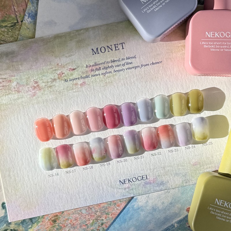 Nekozel Neko Monet syrup gel 10-piece set + 2 top