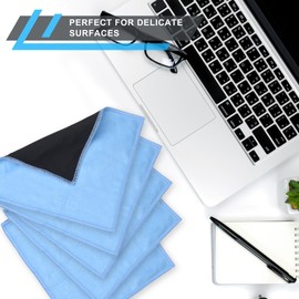 Eco-Fused Microfiber Cleaning Cloths - 5 Pack - Double-Sided Cleaning Cloths - Microfiber and Suede Cloth for Smartphones, LCD TV, Tablets, Laptop Screens, Camera Lenses and Delicate Surfaces