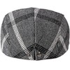 Mens Adjustable Plaid Newsboy Cabbie Golf Beret Flat Hat Cap