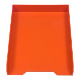 JAM PAPER Stackable Paper Trays - Orange - Desktop Document, Letter, File Organizer Tray - Sold Individually