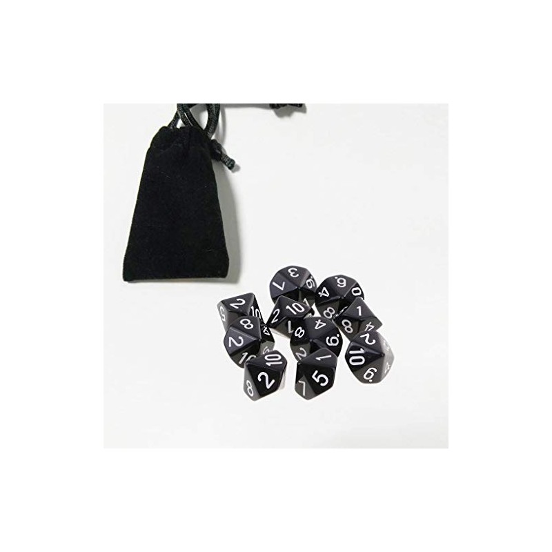 10PCS Polyhedral D10 Dice Acrylic 10 Sided Game Dice for