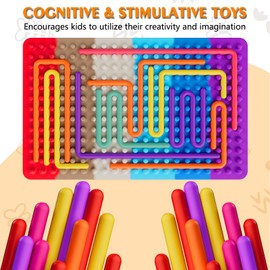 Sensory Fidget Toys for Kids Toddler Boys ,Sensory Activity Board for Stress Anxiety Autistic ADHD, Calm Down Travel Airplane Essentials Toy for 3+ Year Old, Stuffers Gifts for Teens Girls