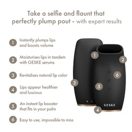 GESKE SmartAppGuided™ Lip Volumiser & Booster 6 in 1 Quick Lip Plumper Lip Booster Fuller Lips Lip Filler & Lip Enhancer Automatic Magnification Lip Volume Selfie