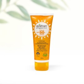 Azafran Organics D'fend SPF 50+Creme Moisturising Lotion for All Types of Skin Water Resistant - 100 GM