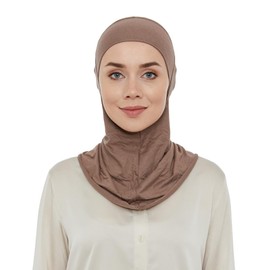 ihvan online, Hijab Undercap, Full Neck Coverage Under Scarf Hijabs, Head Coverings for Women, Muslim Stretchy Turban, Light Brown