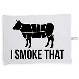 Hippowarehouse I Smoke That Tea Towel Eco Printed Dish Cloth Kitchen accessory 50cmx70cm 100% Cotton
