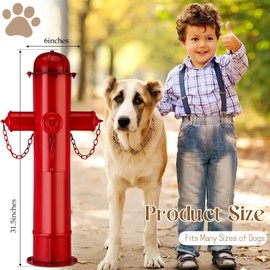 Foaincore Fire Hydrant for Dogs to Pee On, 31.5 Inches Red Puppy Pee Training Tool, Large Metal Fake Fire Hydrant Statue for Dogs Outdoor Yard Decor, Firefighter Gifts for Men