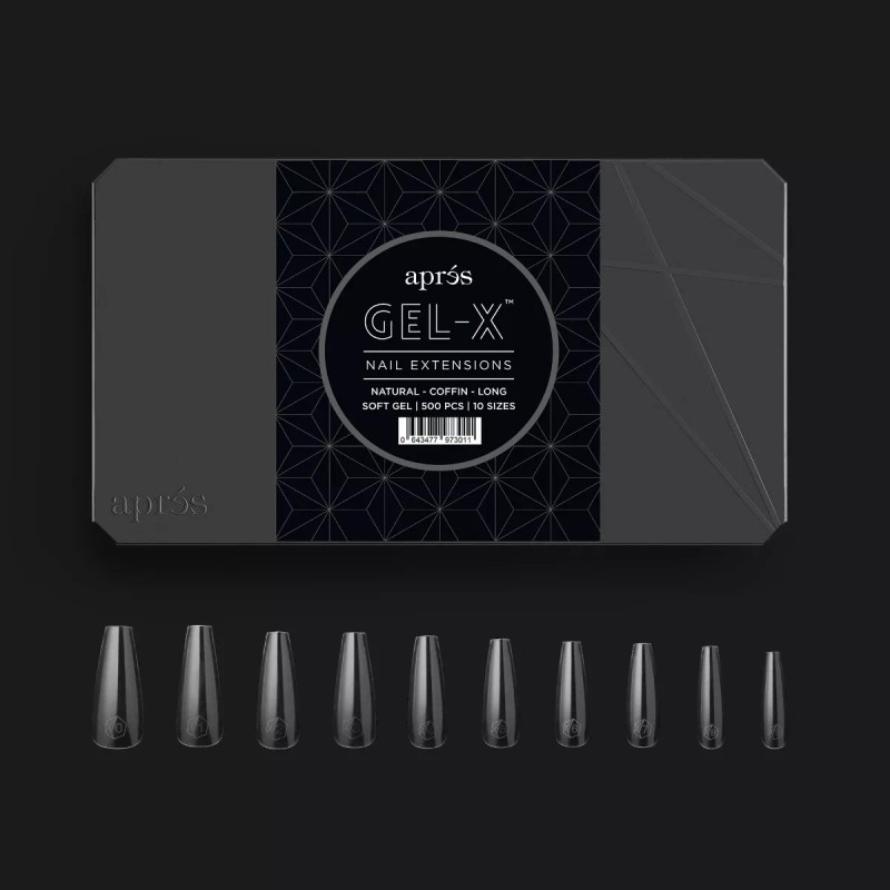 Aprés Caja Uña Postiza Tips Aprés Coffin Natural Larga 500