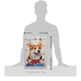Breeze Decor Patriotic Pembroke Welsh Corgi Garden Flag-Set Wall Holder Dog Puppy Spoiled Paw Canine Fur Pet Nature Farm Animal Creature House Banner Small Yard Gift Double-Sided, Made in USA