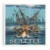 Seattle, Washington, Kraken Attacking Ship (Absorbent Ceramic Coaster, Single, Cork