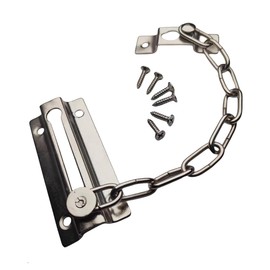 Stainless Steel Door Chain - 1 pack Chain Lock for Door,Security Door Lock Safety Chain,Safety Chain Lock for Front Door,for Home Apartment Hotel Bedroom, Silver(with 6 Screws)
