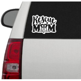 Redgeez Corner Rescue Schnauzer Dog Mom Decal  Car Truck SUV Window Wall Tablet Laptop 4x4