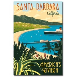 Santa Barbara California Travel Vintage Art Refrigerator Magnet Size 2.5" x 3.7"