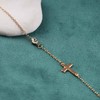 Yienate Unique Tiny Cross Bracelets Chain Gold Cross Hand Chain