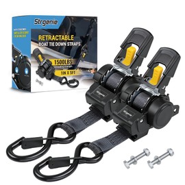 Strgenie Bolt on Ratchet Straps 1INx5FT Auto Retractable Ratchet Tie Downs to Trailer Mountable Transom Straps for Boat, Jet Ski, RZR, ATV