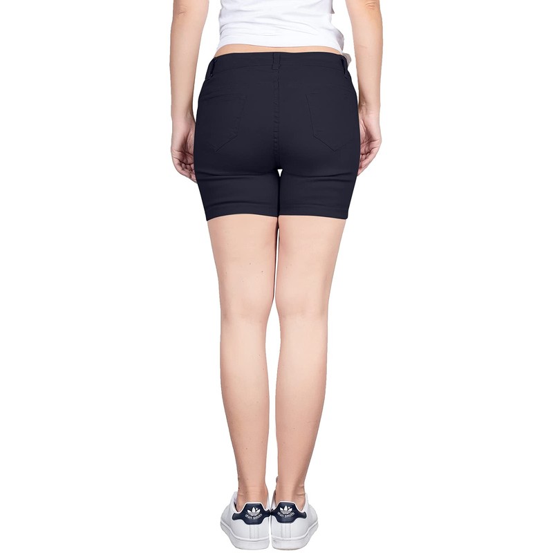 2LUV - Pantalones ajustados de uniforme elásticos de 5 bolsillos