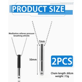 FDCGAS 2 Pieces Breath Chain Smoking Ceasing Chain Smokeless Chain for Men Women Necklace Stress Mindfulness Necklace Pendant Breathing Exercises Deep Breathing Exercises Smokeless Meditation Gifts