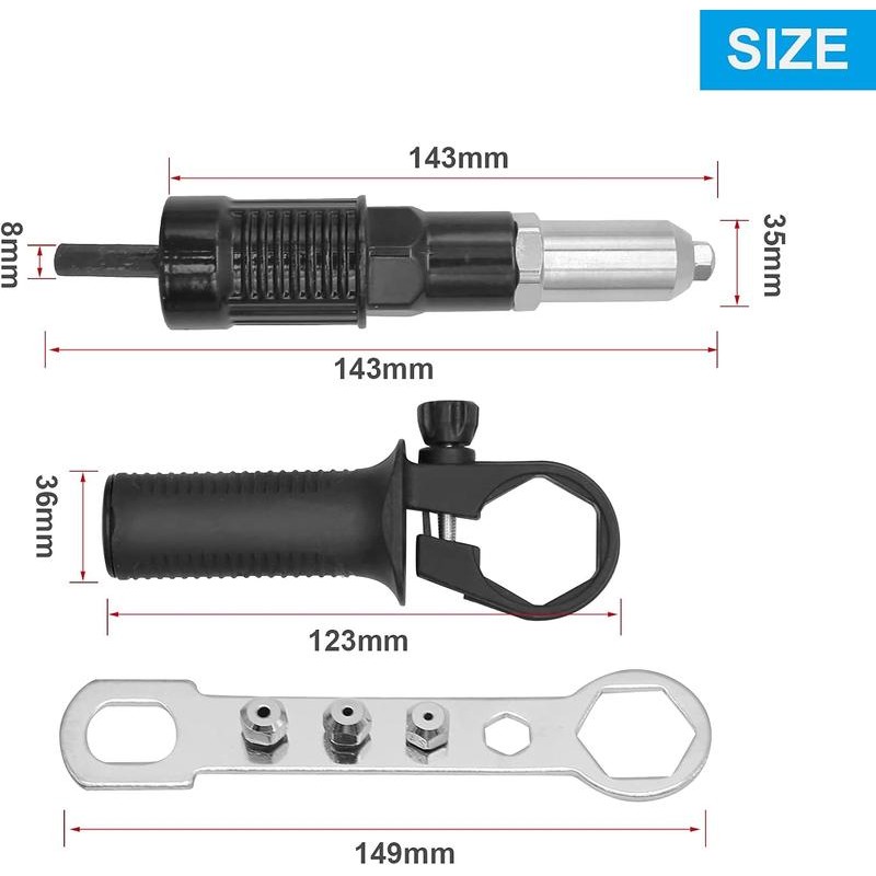 Pop Rivet Gun Tool Rivet Drill Attachment Power Drill Tool