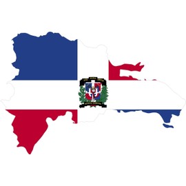 Map with Flag Inside Dominican Republic 4x5.5 Sticker Decal die Cut Vinyl - Made and Shipped in USA