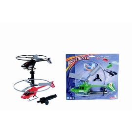 Simba 107207941 Helicopter Flight Game, 3 Assorted Colours, Only One Item Delivered, Police, Fire Brigade, Mountain Rescue, Starter with Pulley, Outdoor, from 3 Years, Yellow