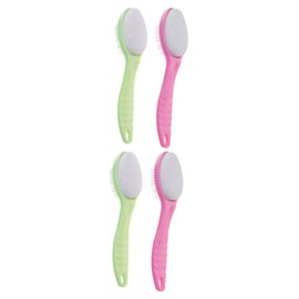Beavorty Foot Scrubber Brush 4 Pcs Body Feet Hard Skin File Pumice Stone Foot Scrub Foot Stone Rasp Pedicure Scrubber Pumice Foot File Exfoliating Pedicure File Body Scrub Brush Handle Natural