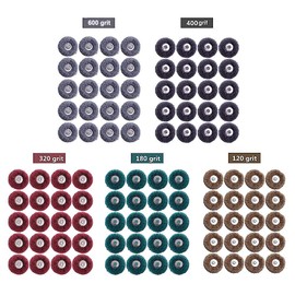 Rocaris 100 Pack Abrasive Wheels, 1" (25mm) Abrasive Buffing Polishing Wheels Burr for Rotary Tools-1/8(3mm) Shank