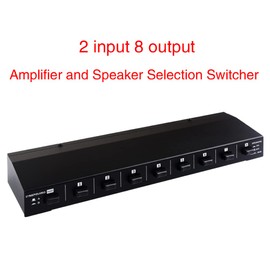 Nurdo B028 2 in 8 Out Power Amplifier and Loudspeaker Box Switcher, 8 Channel Speaker Distribution Device, Loudspeaker Switch Independent Manual Selection