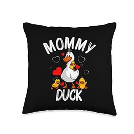 Funny Mommy Duck Gift For Women Cool Duck Lover Mom Farming Throw Pillow